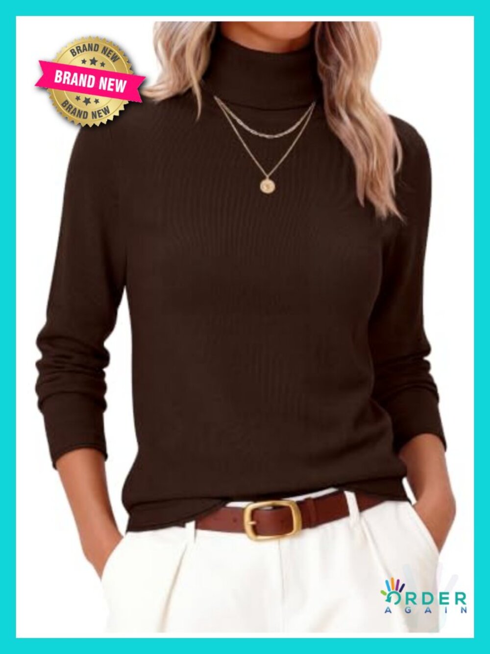 Womens Turtleneck Wool Blend Lightweight Sweater Pullover